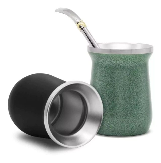 Mate De Acero KS Inoxidable Premium Térmico Color Negro