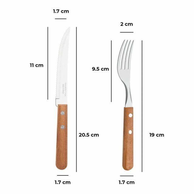 Cuchillo y Tenedor Tramontina AAA (En Bolsa)