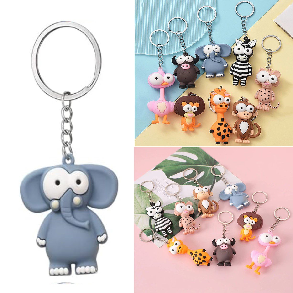 Llavero Diseños Animales Premium Largo Total Promedio 12Cm Personaje Elefante