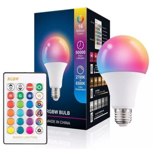 FOCO Lampara Led Rgb Grande 13x7Cm Control Remoto Dormitorio Fiestas Otros