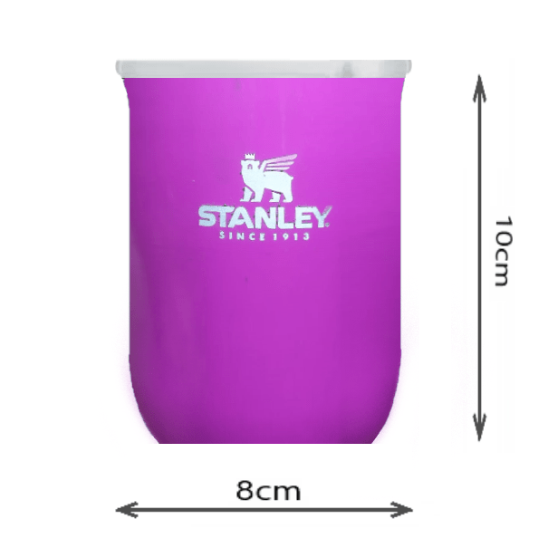 Mate Térmico Bicapa Eco Aluminio Con Logo Stanley 10Cm X 8Cm Color Fucsia