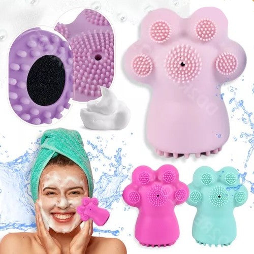 Limpiador Facial Cepillo De Silicona Exfoliante Con Reservorio Esponja