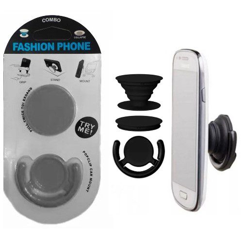 Pop Socket Rebatible  + Soporte. Controles celulares, etc  Color Gris