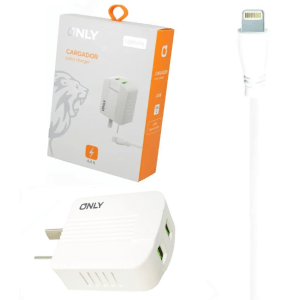 Cargador Only Turbo 4.4amp 2 Usb Hembra + Cable Separado Usb A Iphone