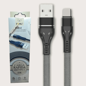 Cable Time Premium Usb A “Tipo C” Carga Rápida 3.1 Hilo Trenzado Color Gris