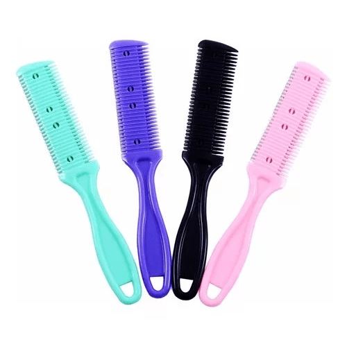 Peine Navaja Doble Lado Con 2 Hojas Afeitar Cambiable