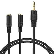 Divisor Splitter De Audio 3.5mm Macho a 2 Hembras 55cm