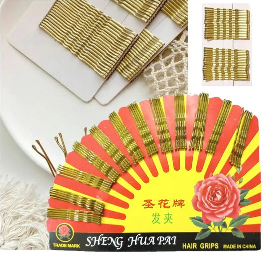 Invisibles Para Pelo Color Bronce Rubio X 60 Unidades En Blister 4 Cm de Largo