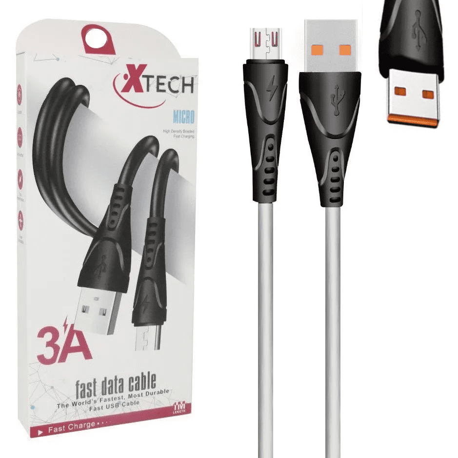 Lanzamiento Cable Xtech Carga Rápida Usb a Micro Usb V8 Soft Touch Color Blanco
