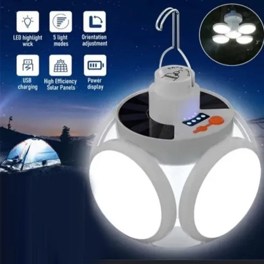 Lampara Recargable Usb + Solar Camping Emergencia Recargable + Cable