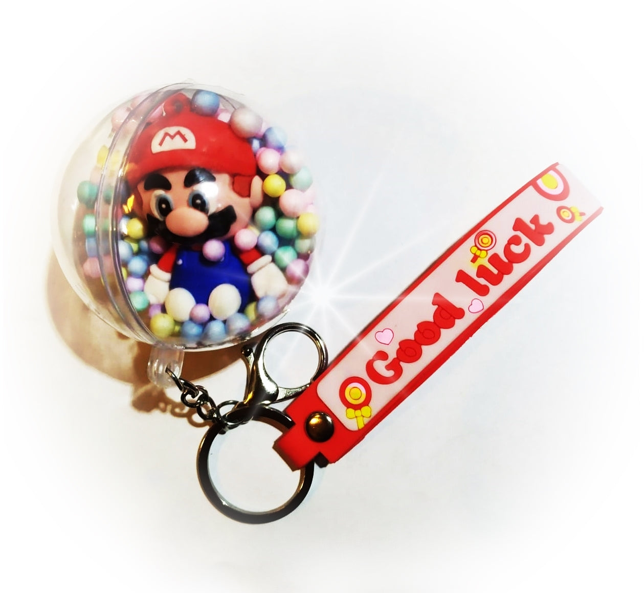 Llavero 22Cm Premium Con Muñeco En Acrilico 6Cm Desarmable &#8211; Mario Br