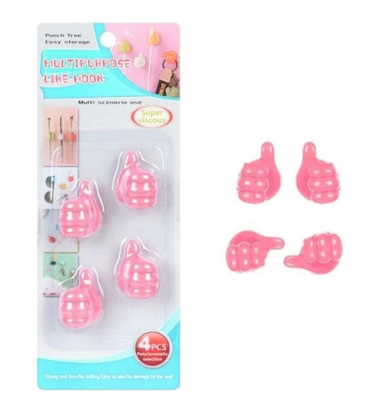 X4 Unidades Sujeta Cuelga Manito De Cables Y Otros Color Rosa