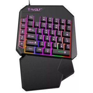Teclado Gamer Una Mano T 40 Teclas Retroiluminado Rgb