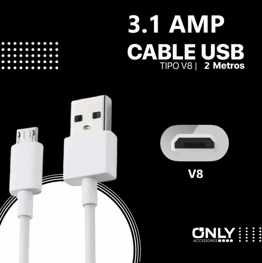 Cable Only 3,1 Amp Largo 2 Metros Usb A Micro Usb