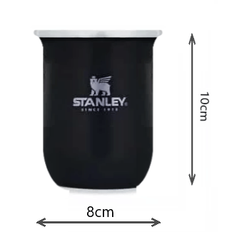 Mate Térmico Bicapa Eco Aluminio Con Logo Stanley 10Cm X 8Cm Color Negro