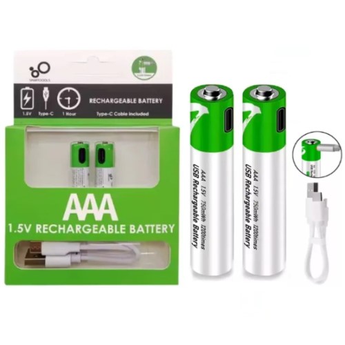 Pila AA Recargable Con Cable para Carga de Tipo C A Usb