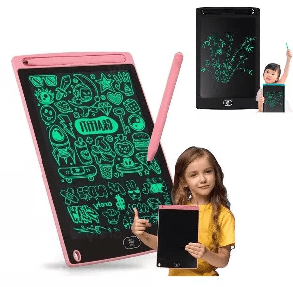 Pizarra Mágica Digital Tablet Lcd 8,5 Escritura Dibuja Borra 23x15cm (A Color) Tableta Rosa