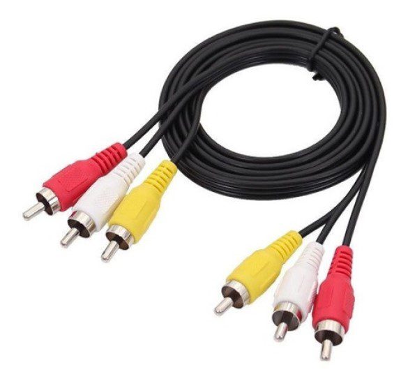 Cable 3 Rca A 3 Rca 140CM  Metros Macho A Macho Audio Y Video (Suelto)