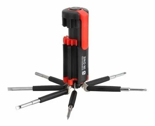 Destornillador 6 En 1 Con Linterna 10a17cm Rebatible Led Portátil