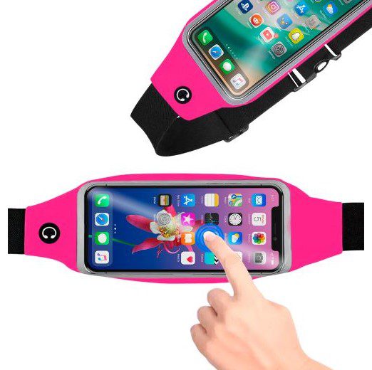 Riñonera Running Deportes Doble Lado Celular Otros &#8211; Fucsia