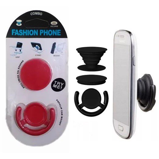 Pop Socket Rebatible  + Soporte. Controles celulares, etc  Color Rojo