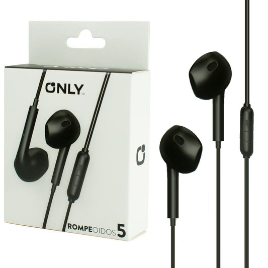Auriculares Only RO5 Oblicuo C/ Manos Libres En Caja Color Negro