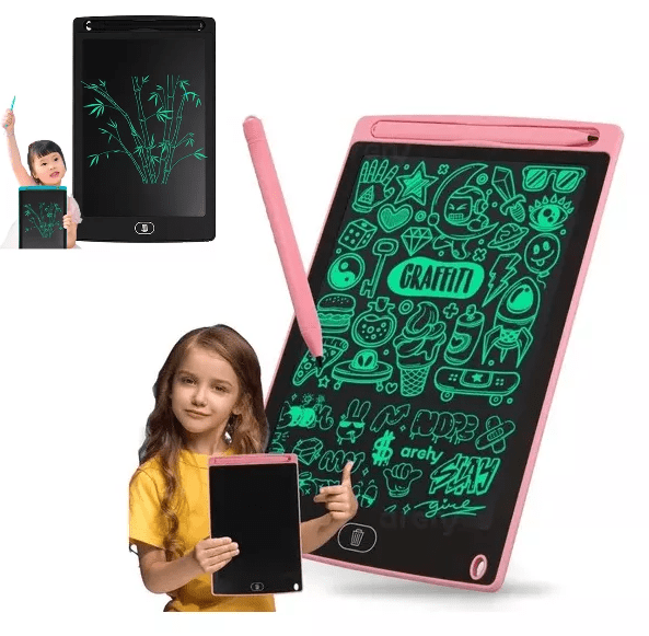 Pizarra Mágica Digital Grande Tablet 29 x 19cm  Escritura Dibuja Borra 12&#8243; (A COLOR) Tableta Rosa