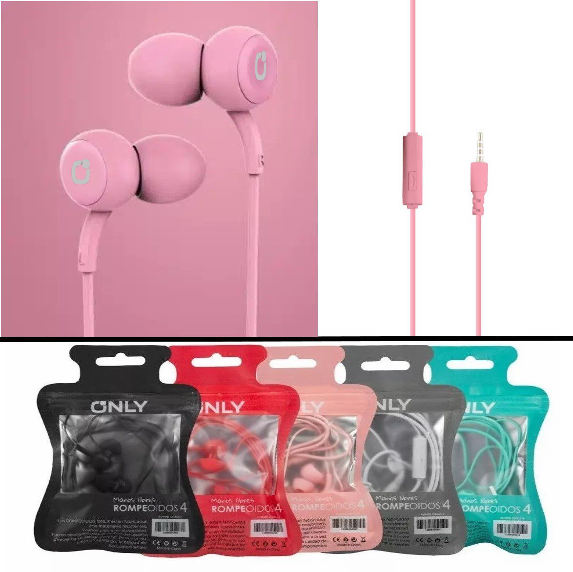 Lanzamiento Auriculares Only RO4 C/ Manos Libres (Buen Sonido)  Color Rosa