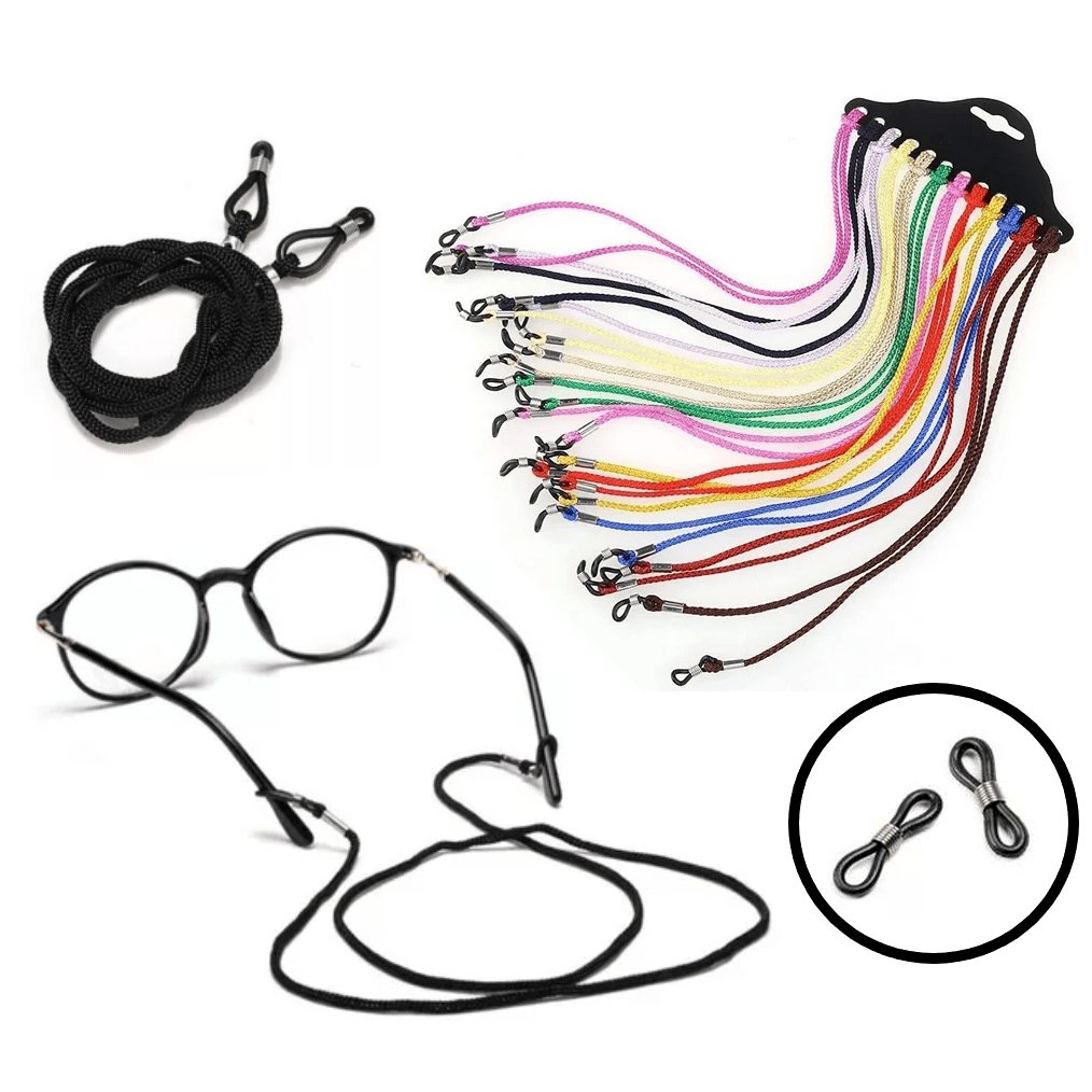 Cordones Para Anteojos x 2 Unidades Con Gomita Infinito Ajustable Tira Color Verde