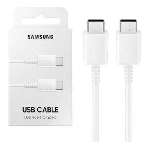 Cable Samsung Tipo C A Tipo C 3A Carga Rápida Color Blanco (En Caja)