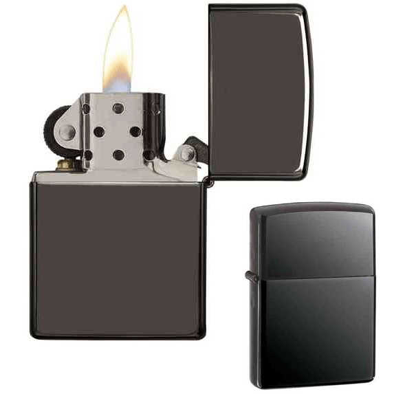 Encendedor A Bencina Tipo Zippo Negro Liso