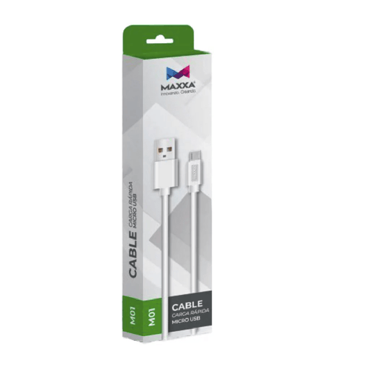 Cable Maxxa 3A Carga Rápida Usb A Micro Usb V8 120Cm Largo
