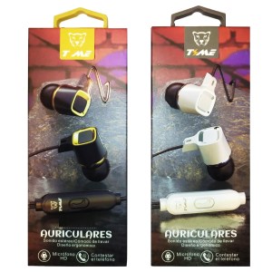 Auriculares Time Manos Libres Con Clip Premium Color Blanco