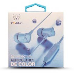 Auriculares Infantiles Corazón Manos Libres Mic In Ear Color Celeste