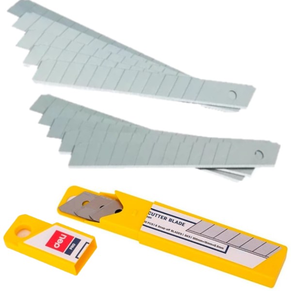 Caja Plástica x 10 Unidades De Hoja Repuesto Cutter Trincheta 18 Mm