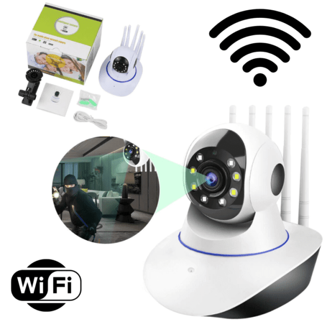 Cámara de Seguridad IP WIFI 5 Antenas Testeada + Cargador Soft: v360 APP