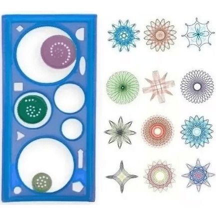 Regla Espirógrafo Mandalas 4 Piezas Dibujo Círculos Formas