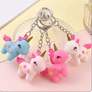 Llavero Con Diseño Unicornio 5,5 x 4,5Cm