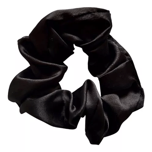 Colita De Pelo Scrunchies Color Negro