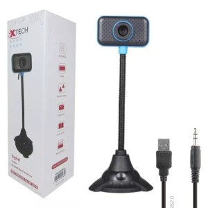 Camara Web Xtech 22X8Cm C/Micrófono Flexible Webcam  Cable Usb + Plug 3.5m (Caja Grande)