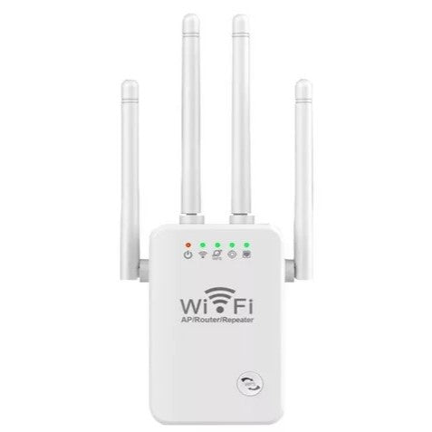 Extensor Wifi 4 Antenas Amplificador Repetidor De Señal Inalámbrico 300mbps En Caja