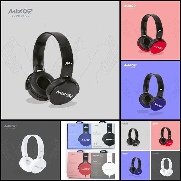 Auriculares Mixor Manos Libres Vincha Cable 3,5mm 1,2M C/Mic Color Negro